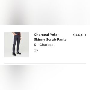 Charcoal Yola - Skinny Scrub Pants S - Charcoal